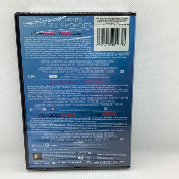 3 Movie DVD Bundle Bride Wars 27 Dresses and All About Steve - Picture 2 of 3